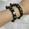 Other Bracelets Vintage Star Leather Bracelet For Women Cool Trend Charm Fashion Adjustable Men Bracelet Harajuku Y2k Jewelry GiftL240415