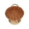 Storage Bottles Rattan Mushroom Basket Desktop Adornment Food Containers Lids Veggie Tray Crisper