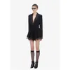 Kobiety Jumpsuits Rompers Black Blazer Mujer 2021 Krótka jesień w szpic patchwork z dępiącym koronką Lace Lace Tleew