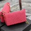 Słomkowe torby na letnie kobiety różowe torby na ramię lustrzanie lustrzane modne mody torba łańcucha crossbody w nowym stylu Torebka torebki z pełnym opakowaniem