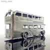 3D -pussel järnstjärna rostfri Sliver 3D Metal Puzzle Kits London Busbil Montering Modell I22207 2 Sheets DIY 3D Laser Cut Jigsaw Toy Y240415