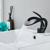 Kitchen Faucets 2024 Bathroom Faucet And Cold Basin Waterfall Water Mixer Sink Tap Deck Mounted Black