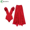 Kobiety stroju kąpielowego Muolux 2024 Seksowne jednoczęściowe ramię kobiety kąpielowe spodnie w stylu starych druku