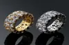 Mens Hip Hop Ice Out Rings Jewelry 2018 New Fashion Gold Ring Simulation Diamond Ring1152520