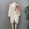 Vestidos casuales de camisa para mujer ropa de algodón de algodón