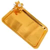 Plates Metal Serving Tray Decorative Rectangular Platter Plate For Home Party