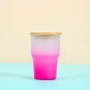 Mini schattig 3oz shotglas tumbler gradiënt kleuren sublimatie wijnglazen met deksel stro individuele doos alcoholglas tuimelaars kleine kopje voor feest 0415