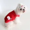 Hundebekleidung Frohe Weihnachtsnetz rote Winter Warm Weste kostet Haustierkleidung Jacke Katzenpyjamas Hoodies Kleidung für Hunde Welpe