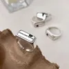 Cluster -Ringe Ankunft 925 Sterling Silber Buchstaben Ring für Frauen Mädchen Geschenk Geometrie Lucky Zirkonliebhaber Vielseitiger Schmuck Tropfen