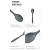 Spoons Grade Silicone Long-Handled Soup Spoon Tableware Solid Color Kitchen Flatware Utensils Accessories