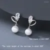 Boucles d'oreilles étalon luxueuse exquise Opal Drop pour les femmes Fashion Fashion Sweet Zircon Coeur Forme Piercing Party Girls Bijoux Gift