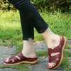 Femmes d'été Sandales coincement premium orthopédique Open Toe Vintage Antislip Leather Casual Female Platforms Retro Chaussures 240410