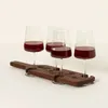 Vassoi di tè in vetro di vino a stelo trasportato con degustazione vassoio per carrier pratico durevole vodka whisky tequila rabo