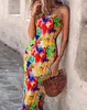 Abiti casual abito per le vacanze da donna su tutto il cinturino spaghetti 2024 Summer Ultimo boho vintage asimmetrico NECKSLEEVE Maxi gonna maxi