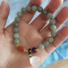 Instagram Korean Style Burmese Jade Crystal Single Loop Women's Woven White Agate Lotus Crown Amethyst Bracelet Jewelry