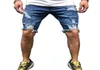 Men039s Jeans Men Fashion Blue Denim Rippé Shorts pour Outdoor Street Wear Hip Hop Brocken Short Pant6822363