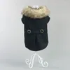 Vêtements pour chiens en tricot pour animaux de compagnie pour les petits vêtements de ventre de ventre en gros manteaux avec collier de fourrure