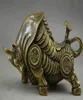 Chine cuivre sculpture du corps entier richesse vitale du zodiaque bœuf statue8234965