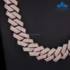 Drop Shipping Rose Gold Solid Sier 4 Rows Hip Hop Iced Out Miami 16mm 18 mm 20 mm Cuban Link Chain met VVS Moissanite