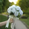 Decorative Flowers Flower Basket Carrier Pillow For Wedding Party Home Decor Supplies White 2024