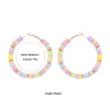 Orecchini a cerchio Bohemian Colorful Disc Polymer Clay Perle per donne Gioielli Summer Beach Ear Over Circle