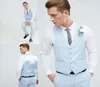 2019 Personnaliser Slim Fit Light Blue Men Suit Man Groomsmen Men de mariage Costumes époux Pantvest5948234