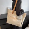 Shopping Bags Women Shoulder Commuter Bag Causal Canvas Tote Letters Print Large Reusable Grocery Eco Friendly Cloth Handbag For Lady