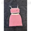 Designer de vestido de duas peças Shenzhen Nanhuo Huohuo ~ 24 Summer New Product Pink Stripe Sling Half Skirt Set for Women Jax0