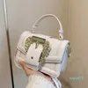 Tasarımcı Çantalar Kadın eyer kare çanta moda basit çok yönlü crossbody çanta metal doku cep telefonu çantası