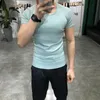 Camisetas masculinas da Internet Celebridades Men da moda casual Slim Fit T-shirt de manga curta