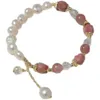 Instagram Koreaanse stijl Danshui Pearl single lus dames aardbeien kristal gesneden armband sieraden