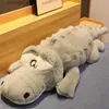 Stuffed Plush Animals Giant Crocodile Plush Pillow Stuffed Animal Plush Crocodile Toys Soft Big Cushion Doll for Girl Floppy Zoo Reptile Toy Kids Gift L47