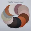 Table Mats 4pcs Leather Coasters Restaurant Coffee Shop Tea Round Kitchen Heat Insulation Mat For And Dining Room