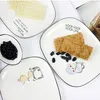 Assiettes Boreal Europe Style Rectangle Céramic Dishes Cake Dissert Plat Plat Dîner Western Western