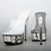 Pantofole da 15 cm alte tacchi club scarpe da notte sexy pole danza piattaforma femminile