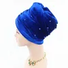 Écharpe turban à velours chaud Hijab pour femmes perles de cordons de châtonnet