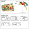 Puzzle 3D PETCHECOOL 3D PUZLE METALE 3D Scarlet Macaw Modello Kit Builling per teaser cerebrale per adolescenti per adulti Y240415