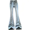 Design de jean pour femmes splash-ink légèrement évasé 2024 Spring Elastic Light Colore Slim-Fit Fit Pantal