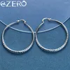 Boucles d'oreilles cerceaux Alizero 925 argent sterling 50 mm Big Round pour les femmes de bijoux de mariage de mariage