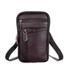 Bolsas de cintura design criativo design clássico textura genuíno de couro de ombro de ombro bola crossbody rusc busines casual mensageiro bolsa