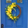 Decorative Flowers Spring Wreath Artificial Rattan Thanksgiving Door Decor 35cm/13.7inch Holiday Front For