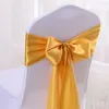 Chair Covers 1pc Colourful Satin Sash Wedding Events Party Decorative Sashes Bow For Home El Show Decoration Wholesale