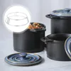 Cuisine de rangement de rangement en pot de camping Wok Holder Multi-fonction du poêle ménage du support en acier inoxydable Pan de comptoir