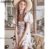 Designer Fashion di alta qualità Love Shack Fancy Autumn Beige Braccia corta Ruffles Holiday Ins Bloggers Special Interest Mini Dress Women 96