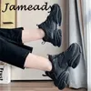 Casual schoenen dikke bodem sport vrouwen die dikke hiel mesh boeiende vrouwelijke sneakers platte landingsbaantrainers vergroten