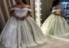 Vestido de baile de lantejoulas de prata Dubai Arábica Africana Black Girls A Line Country Garden Formal Bride Night Vestes Custom Made Plus Size1815317