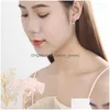 Stud -oorbellen Sole Memory Creative Stberry Crystal Stars Sweet Cute Sier Color Fashion Female Sea588 Drop Delivery Sieraden Otlho