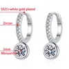 Orecchini per borchie cosfix 0,5 ct di colore a colore moissanite per donne gioielli ipoallergenici 925 oro bianco in argento sterling