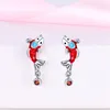 Boucles d'oreilles Stud Real 925 Sterling Silver Dream Catcher pour les femmes bijoux d'anniversaire de mode de mode zircon colorée de couleur exquise