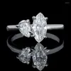 Кластерные кольца tfglbu full d vvs1 marquise/pear cut 1,5cttw moissanite s925 стерлинговой кольцо для женского предложения подарка